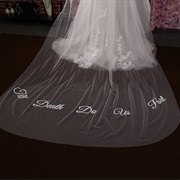 Words on End of Wedding Veil