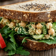 Green Chickpea Salad Sandwich