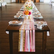 Ribbons Table Runner at Reception