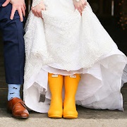 Rain Boots With Wedding Gown