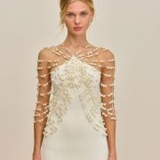 Bodice Cover With Beading Radiating From Central Point