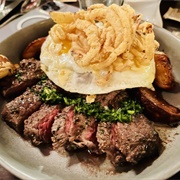 Oak-Grilled Steak and Eggs