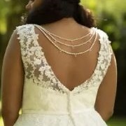 Draped Beads Attached to Back of Dress