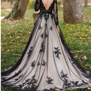Black Over White Wedding Dress