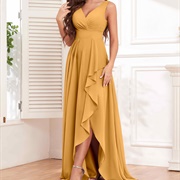 Ruffled Leg Slit on Dress