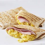 Ham and Creamed Corn Naan Wrap