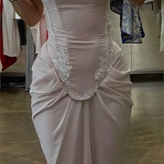 Skirt Fabric Gathered, Ruched Behind Corset