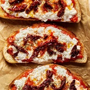 Sourdough Bread With Cottage Cheese and Hot Honey BBQ Sauce