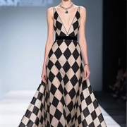 Checkerboard Pattern Gown