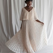 Accordion Pleated Wedding Gown