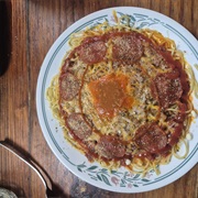 Spicy Pepperoni Spaghetti