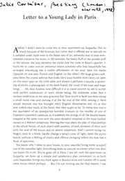 Letter to a Young Lady in Paris (Julio Cortazar)