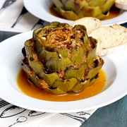 Stuffed Artichoke With Tropical Dressing