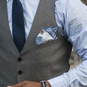 Pocket Square in Vest, No Jacket