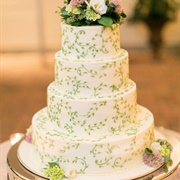 Vines Motif Wedding Cake