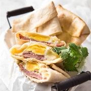 Ham and Cheese Naan Wrap