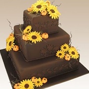 Wedding Cake With Sunflowers
