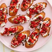 Goat Cheese Strawberry Crostini