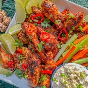 Wings With Red Peppers