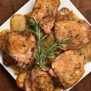 Rosemary-Roasted Chicken With Apples and Potatoes