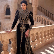 Metallic Thread Embroidery on Dress