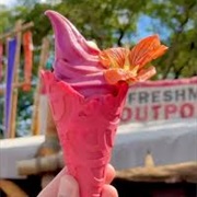 DOLE Whip® in a Waffle Cone: Cherry