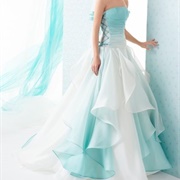 Mixed Layers Two-Tone Wedding Dress