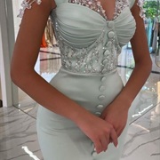 Large Buttons on Wedding Dress