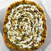 Nacho Pizza With Cilantro Lime Crema
