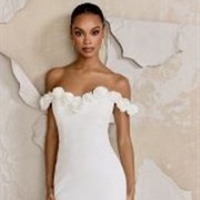 Off-Shoulder Bardot Neck of Rosettes