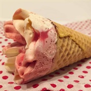 Strawberry and Vanilla Cone