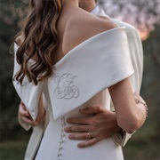 Monogram Embroidered on Wedding Gown
