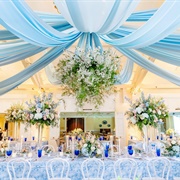 Partial Ceiling Drape at Wedding