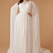 Cape Sleeves Wedding Dress