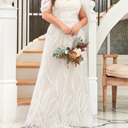 Leaf Pattern on Wedding Dress