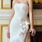 3D Floral Bouquet on Side of Skirt