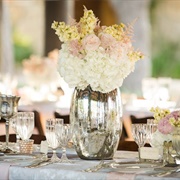 Mercury Glass Centerpiece Decor