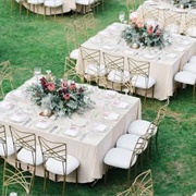 Wedding Reception, Square Tables