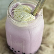 Taro Boba Tea With Pawpaw Boba