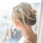 Bridal Hair Chain, Back of Head
