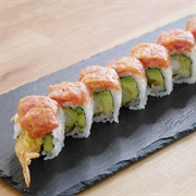 Ponzu Salmon and Avocado Dragon Roll