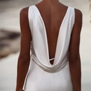 Deep Cowl Back Wedding Gown