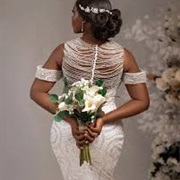 Draped Crystal Beading, Full Back of Bodice