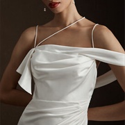 Asymmetrical Shoulder Straps on Wedding Dress