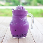 Grape Boba Tea With Lychee Boba