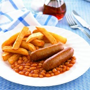 Sausage, Chips & Beans