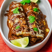 Shrimp Mole Enchiladas