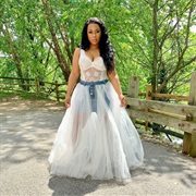 Denim Layer in Bridal Skirt