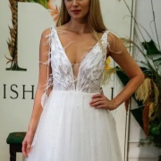 Wispy Feathers Bodice on Wedding Dress