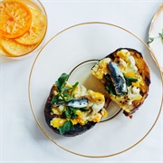 Anchovy and Egg Toast